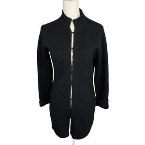 Vintage GAP Black Lambswool Knit Cardigan sweater lagen look minimalist cozy